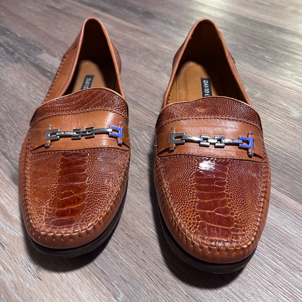 David Eden alligator loafers